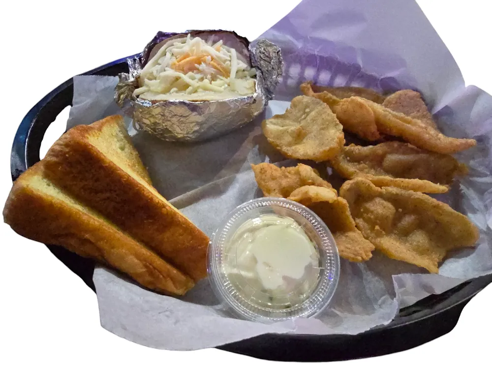 Fried Bluegill and Baked Potato